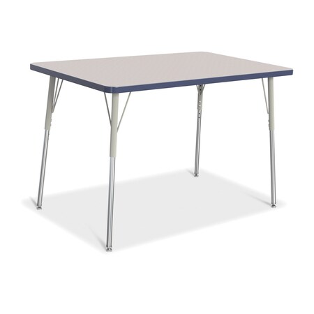 Jonti-Craft Berries Rectangle Activity Table, 30 in. x 48 in., A-height, Freckled Gray/Navy/Gray 6473JCA112